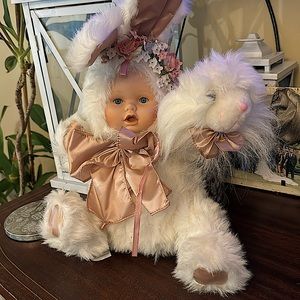 Porcelain baby dressed as a bunny vintage
